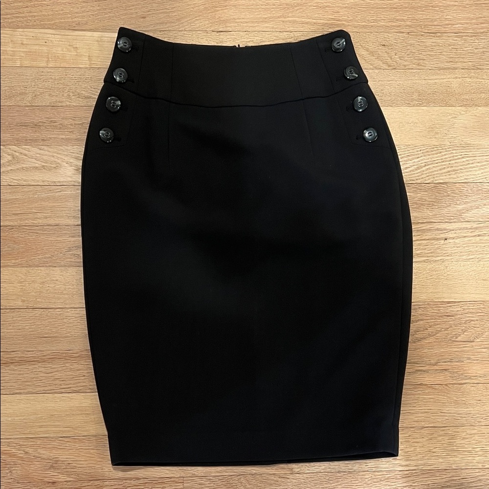 The Limited Black Button-Accent Pencil Skirt